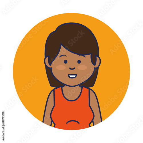 cute woman ethnicity character vector illustration design