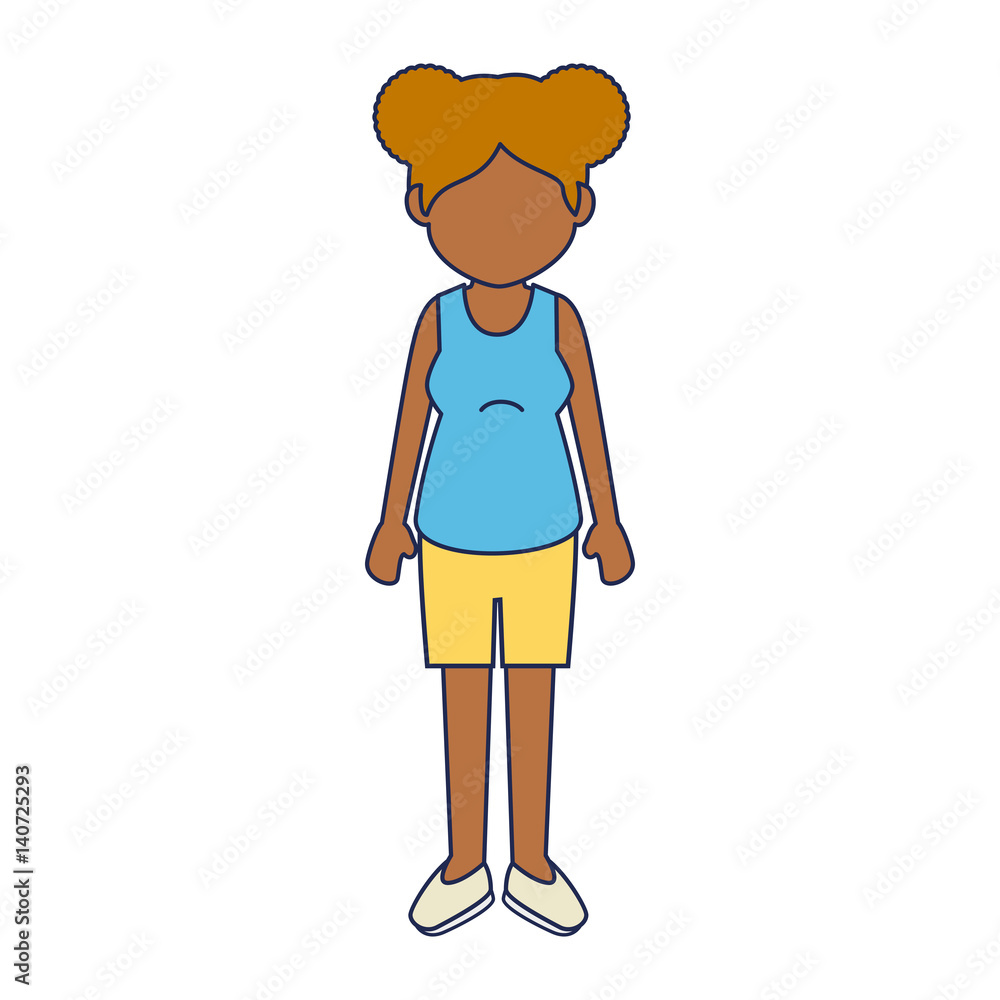 cute woman ethnicity character vector illustration design