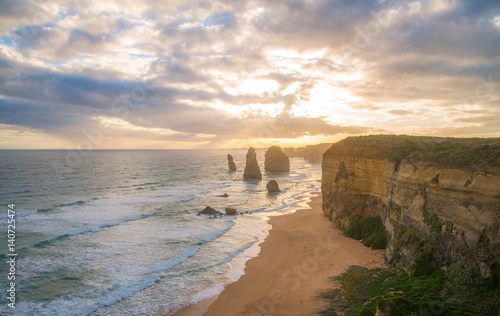Twelve Apostle the iconic rock formation in the Great Ocean Road of Victoria state, Australia.