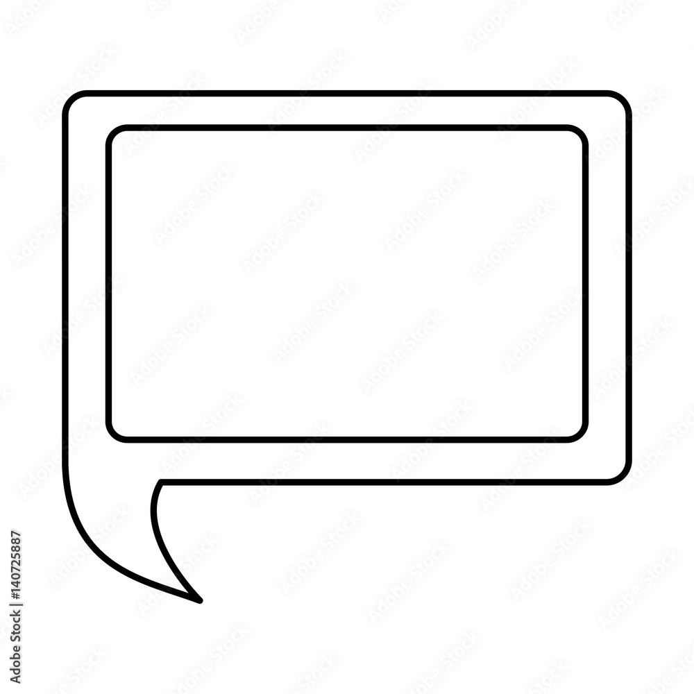 contour rectangle chat bubble icon, vector illustration design image contour rectangle chat bubble icon, vector illustration design image