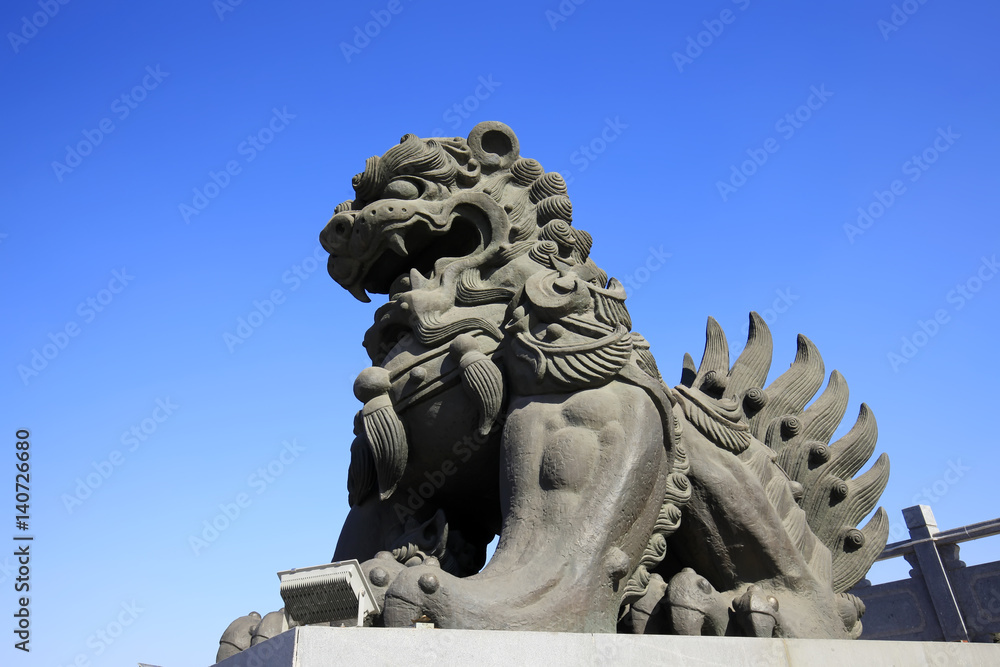 The copper lion sculpture The copper lion sculpture