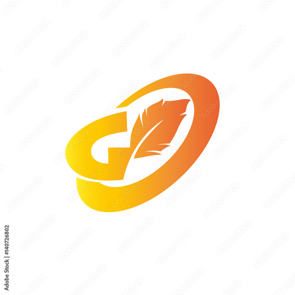 G letter with quill stock logo design G letter with quill stock logo design