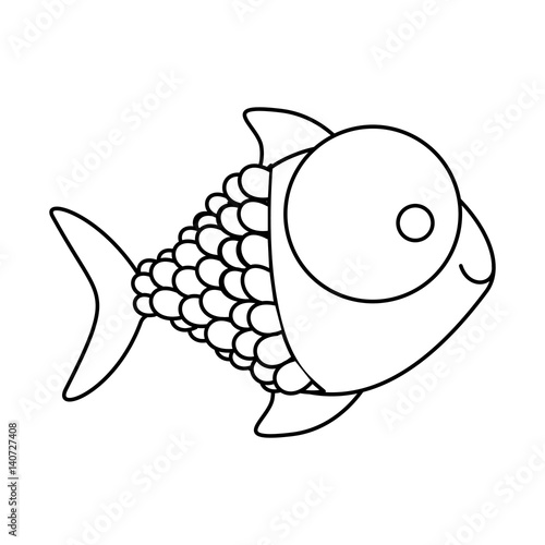 figure happy fish cartoon icon, vector illustration design