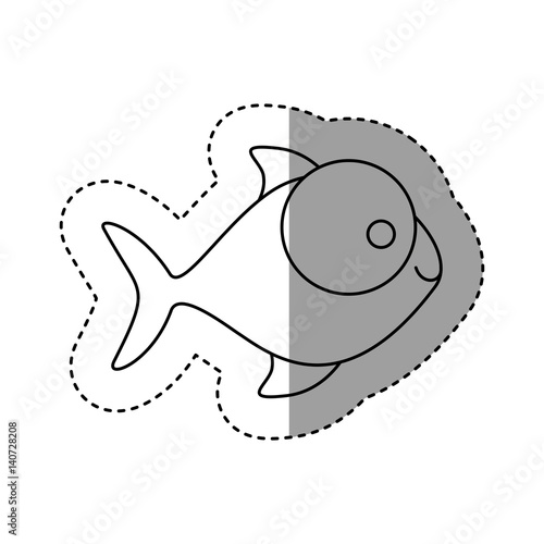 silhouette fish with big eyes icon, vector illustration design
