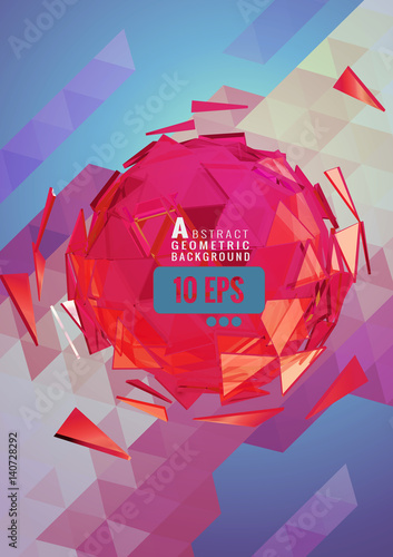 Abstract polygonal geometric on directional triangular bg