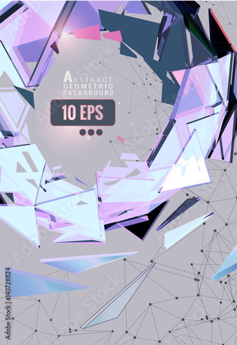 Colorful abstract triangle on gray graphic BG