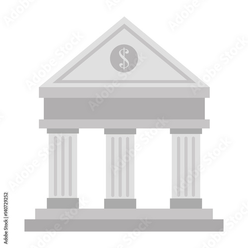 bank building isolated icon vector illustration design