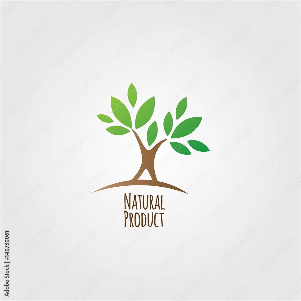 Obraz premium Natural Product Logo Tree