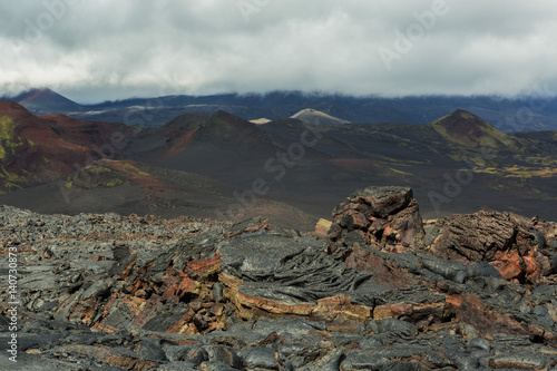 Lava field at Tolbachik volcano, after eruption in 2012, Klyuchevskaya Group of Volcanoes