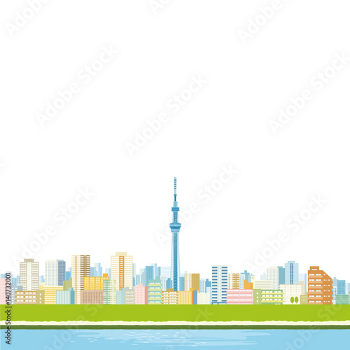 東京スカイツリーと町並み