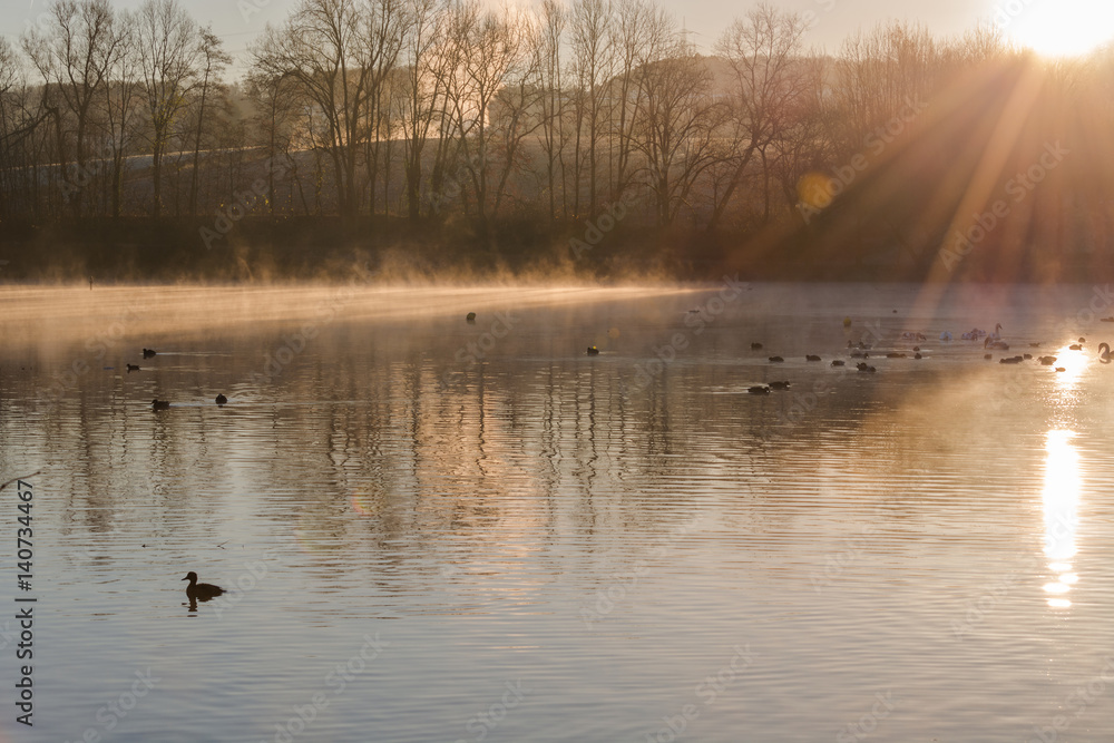 Abtskücher Teich in Heiligenhaus StockFoto Adobe Stock