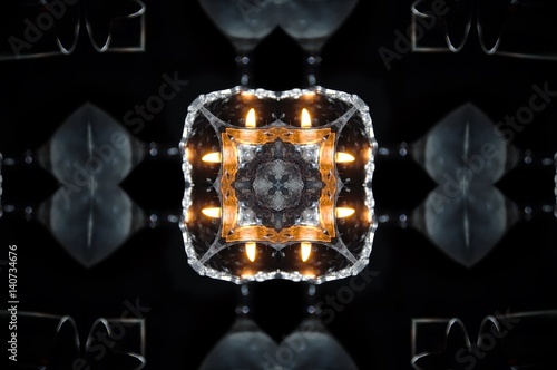 Abstract candle and fire mandala