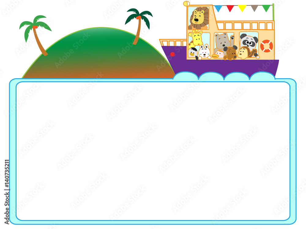 Obraz premium 乗り物のタイトルフレーム