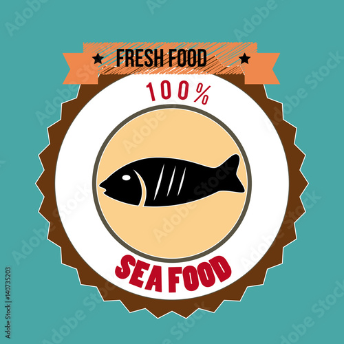 Food design over blue background, vector illustration