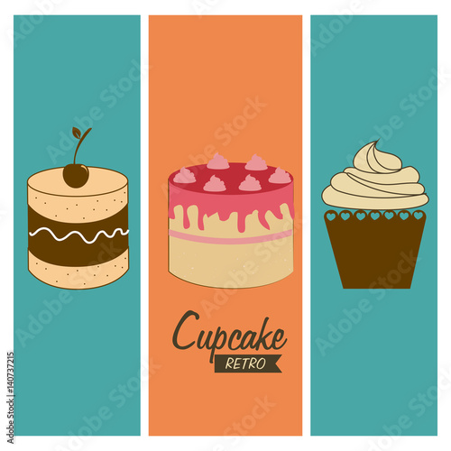 Dessert design over blue background  vector illustration