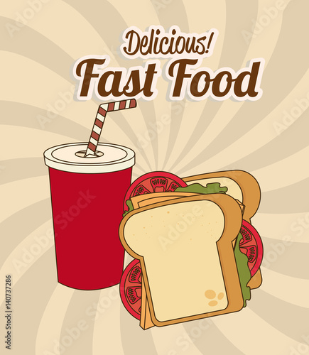 Food design over beige background, vector illustration