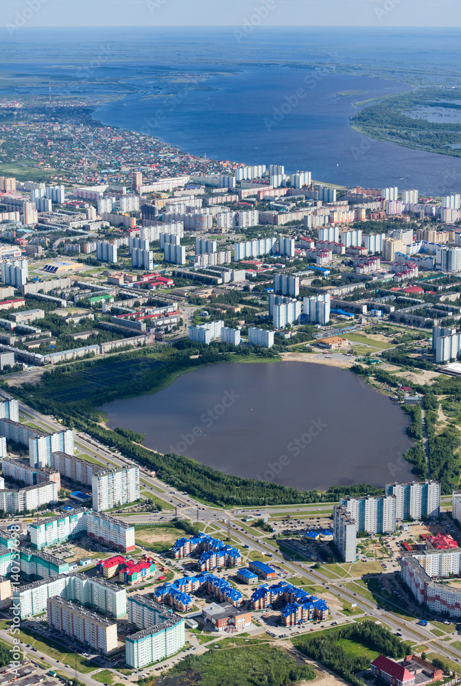 Nizhnevartovsk town, top view