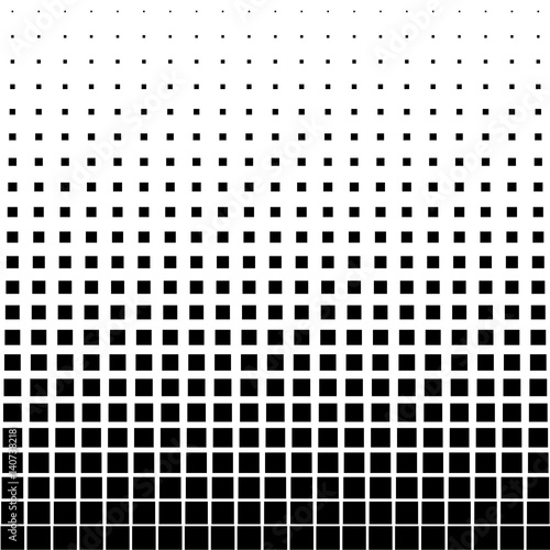 Abstract halftone. Black square on a white background.