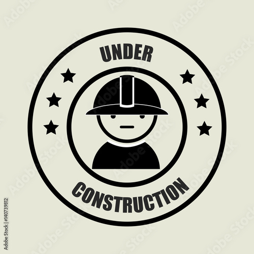 Construction design over beige background, vector illustration