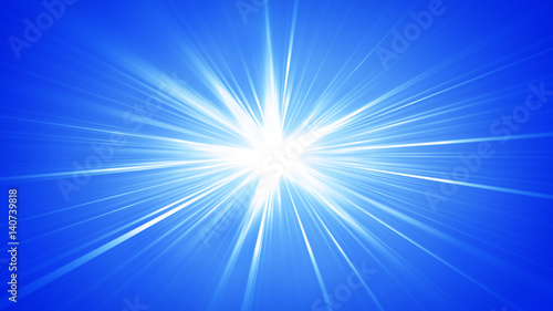 Blue rays shining abstract ...