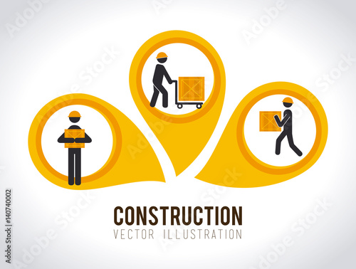 Construction design over gray background, vector illustration
