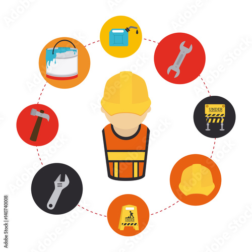 Construction design over white background, vector illustration