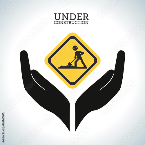 Construction design over white background, vector illustration