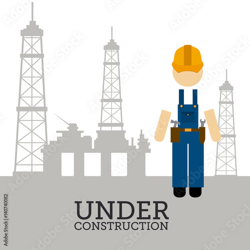 Construction design over white background, vector illustration