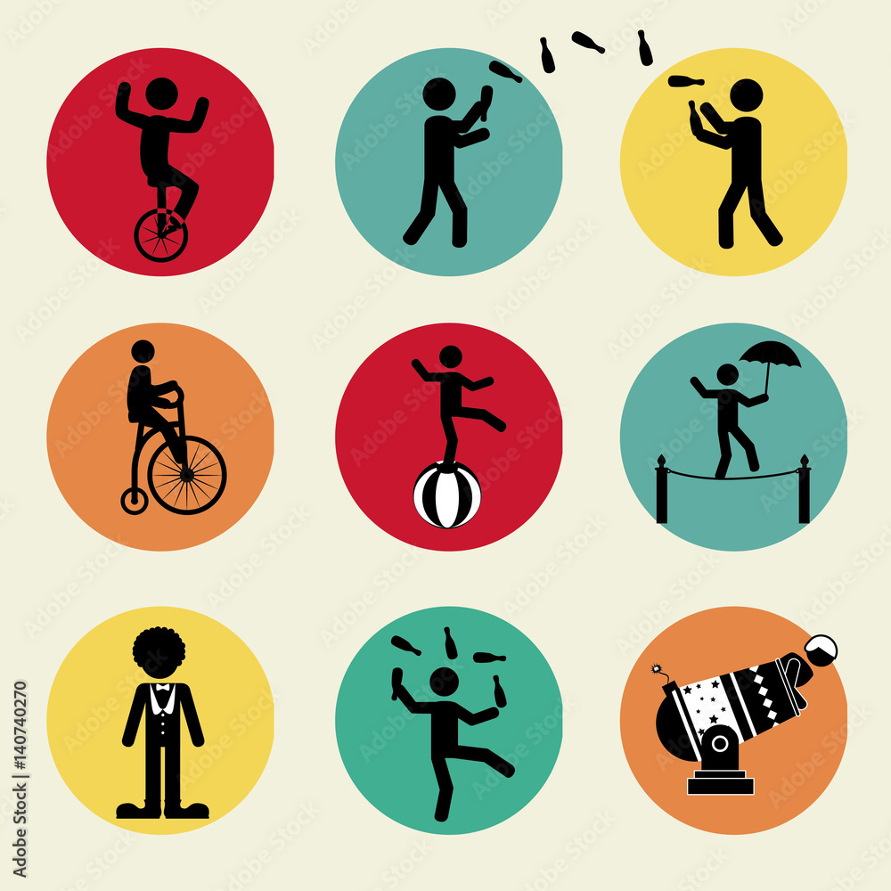Circus design over yellow background, vector illustration Circus design over yellow background, vector illustration