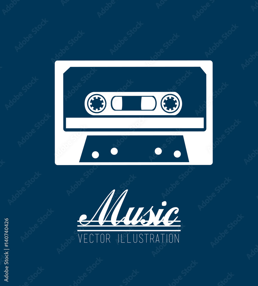 Music design over blue background, vector illustration