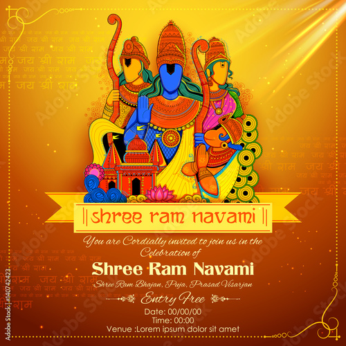 Lord Ram, Sita, Laxmana, Hanuman and Ravana in Ram Navami