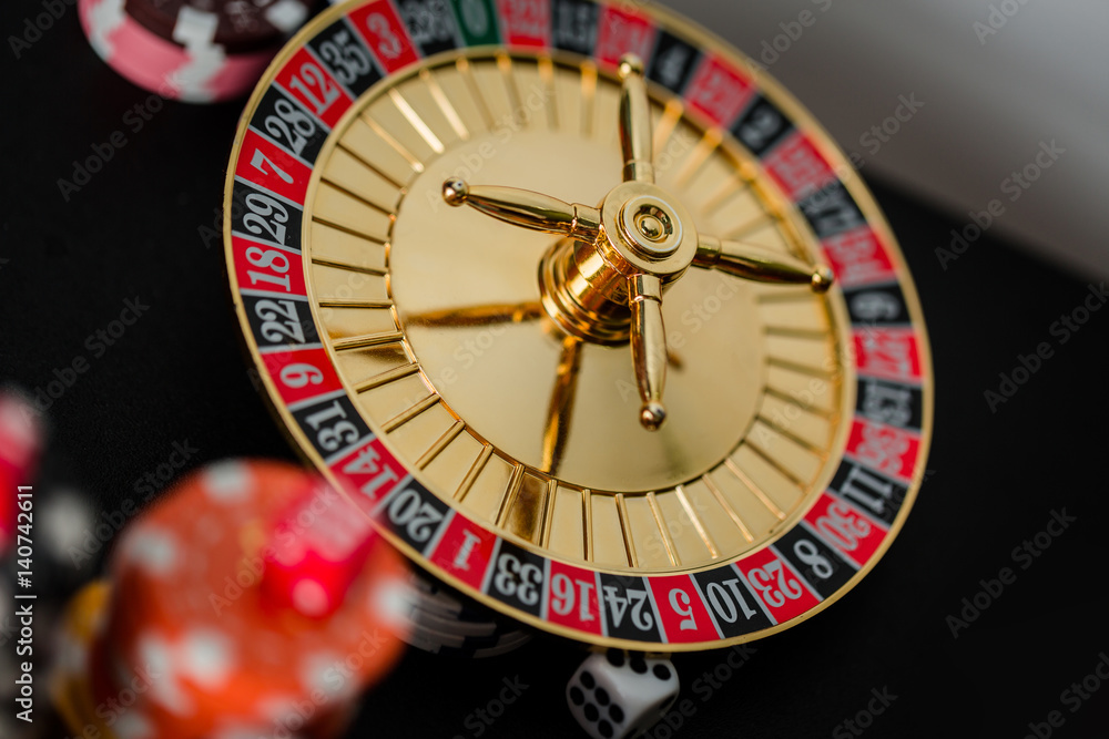 Roulette wheel gambling in a casino table. Roulette wheel gambling in a casino table.