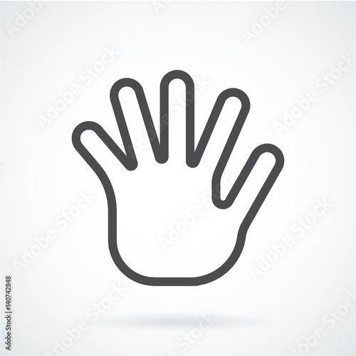 Black flat icon gesture hand of a human greeting palm