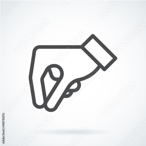 Black flat icon gesture hand of a human give.