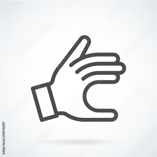 Black flat icon gesture hand of a human give.