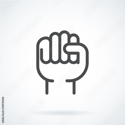 Black flat icon gesture hand human fist to the top