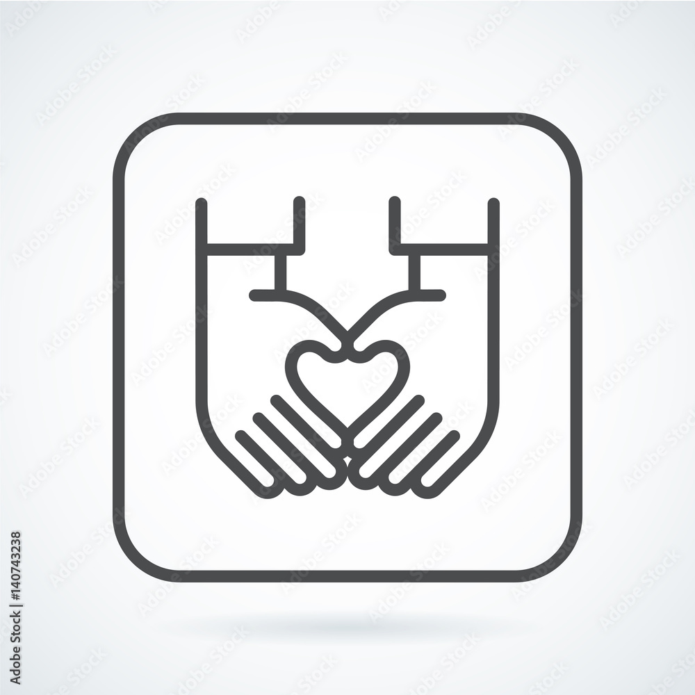 Black flat icon gesture hand of a human heart Black flat icon gesture hand of a human heart