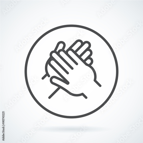 Black flat icon gesture hand of a human applause, bravo