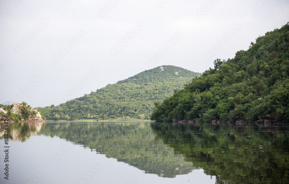 Quiet waters of Lake Skadar in Montenegro