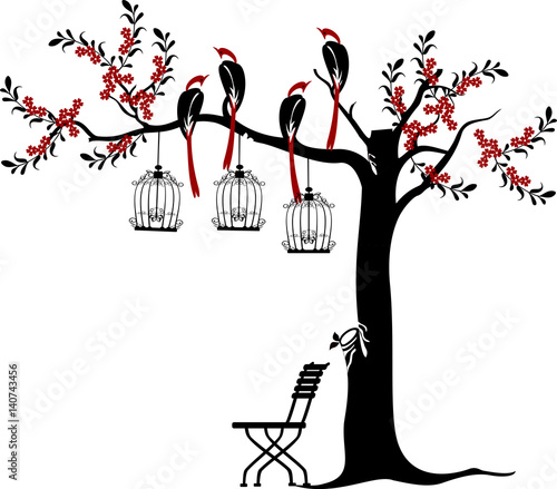 tree with birds