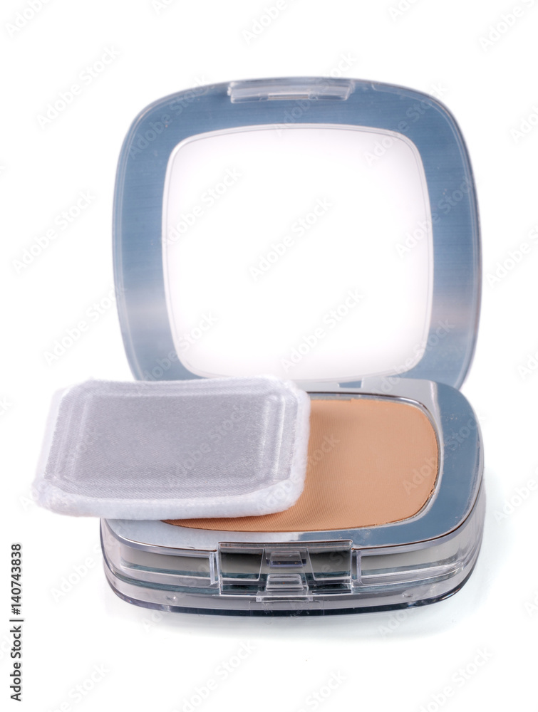 Make-up powder in box isolated on white background