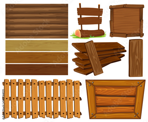 Wooden boards and sign