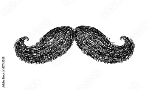 Hand drawn mustache vector