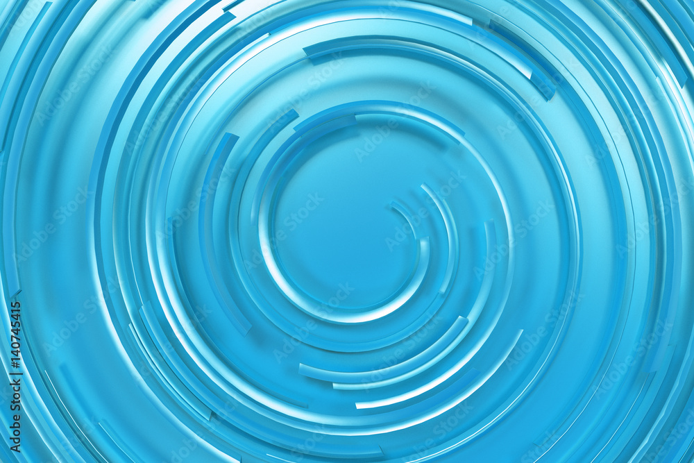Blue concentric spiral on blue background Blue concentric spiral on blue background