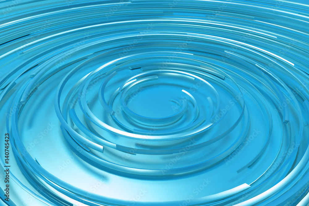 Blue concentric spiral on blue background Blue concentric spiral on blue background