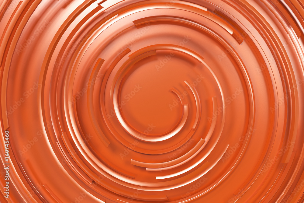 Orange concentric spiral on orange background Orange concentric spiral on orange background