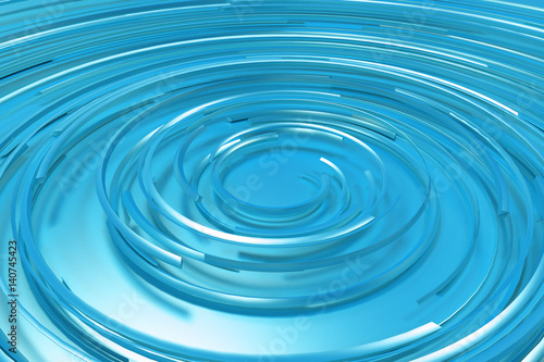 Blue concentric spiral on blue background