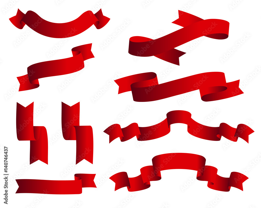 Collection of Ribbons - With blue - vector eps10 Collection of Ribbons - With blue - vector eps10