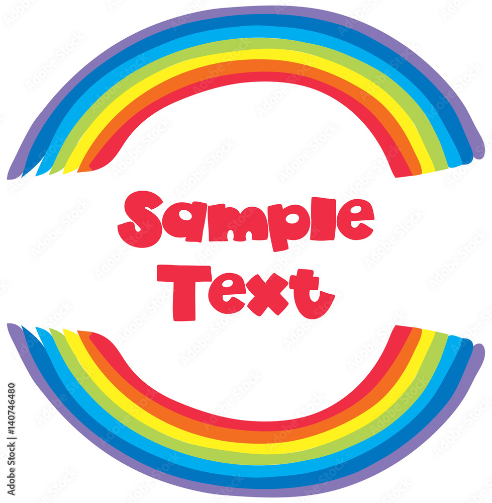 Sample text with rainbow background Stock Vector | Adobe Stock