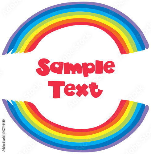 Sample text with rainbow background